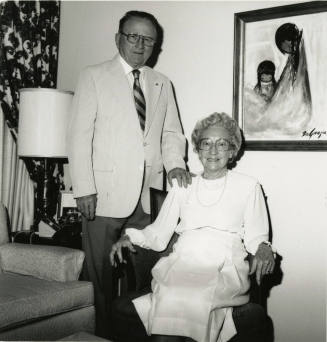Unidentified couple in a living room setting