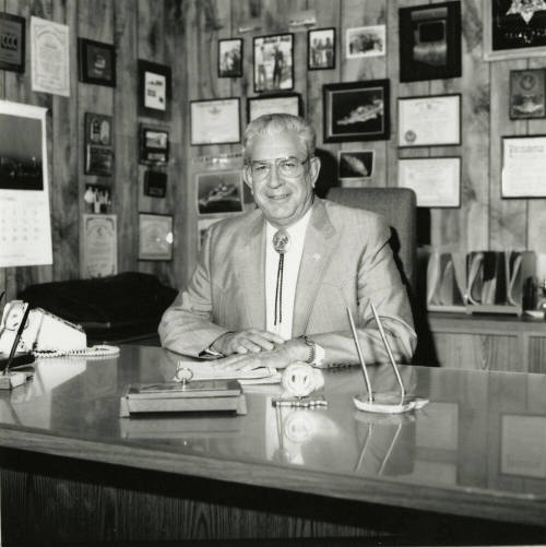 Man at corporate desk