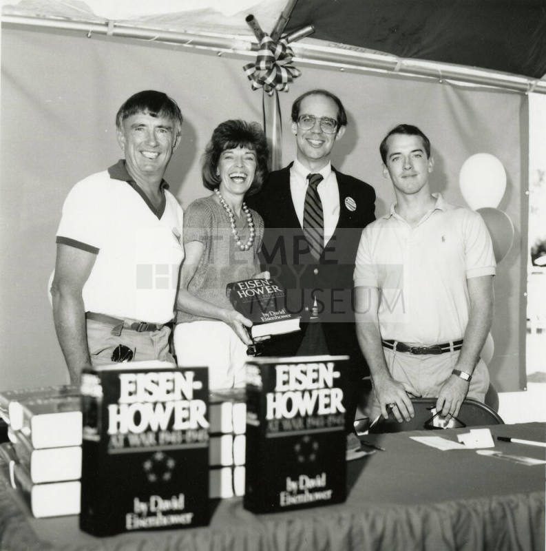David Eisenhower and a family at a book signing, Sister City Oktoberfest