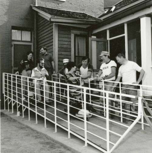 Unidentified Group of People at the back of the Petersen House