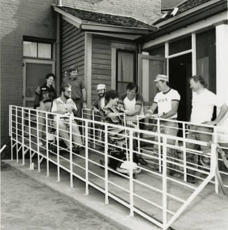 Unidentified Group of People at the back of the Petersen House