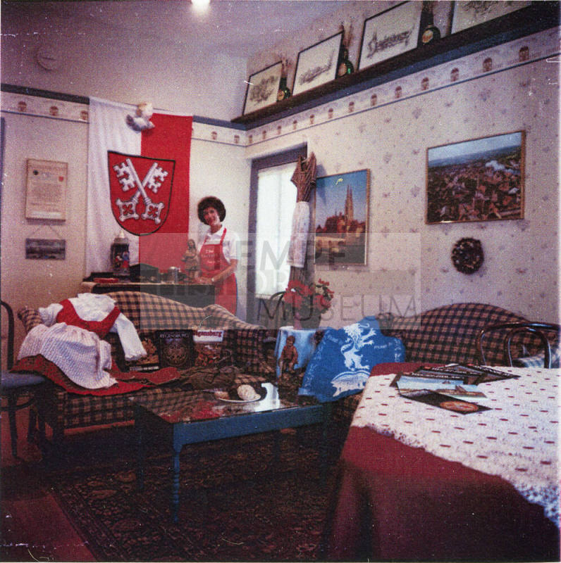 Display of Sister Cities items at the Hackett House