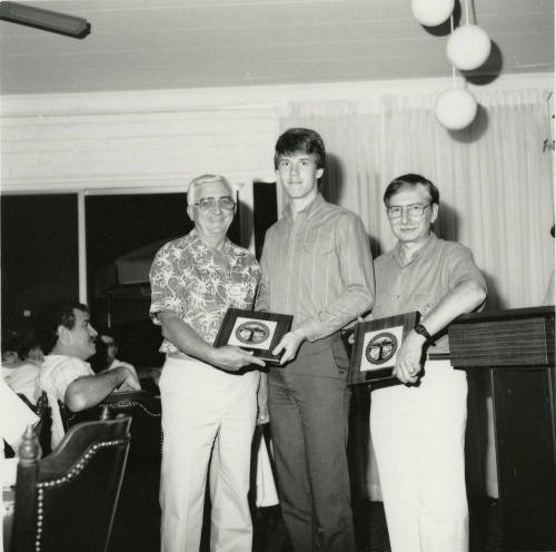 Getting an award.