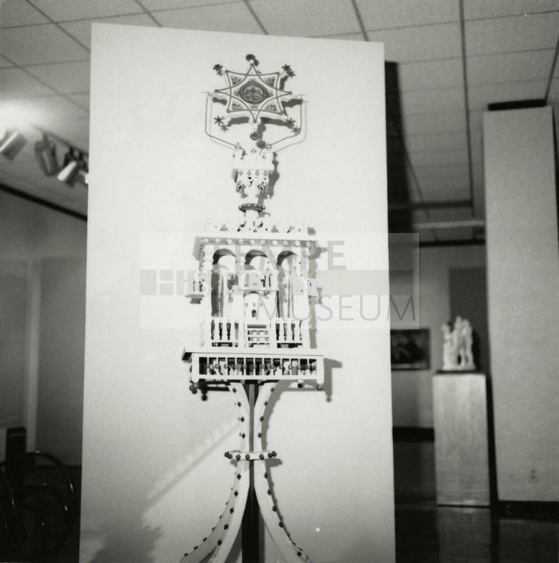 A sculpture on display at an art exhibit