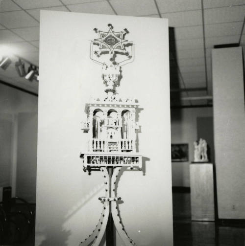 A sculpture on display at an art exhibit