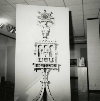 A sculpture on display at an art exhibit