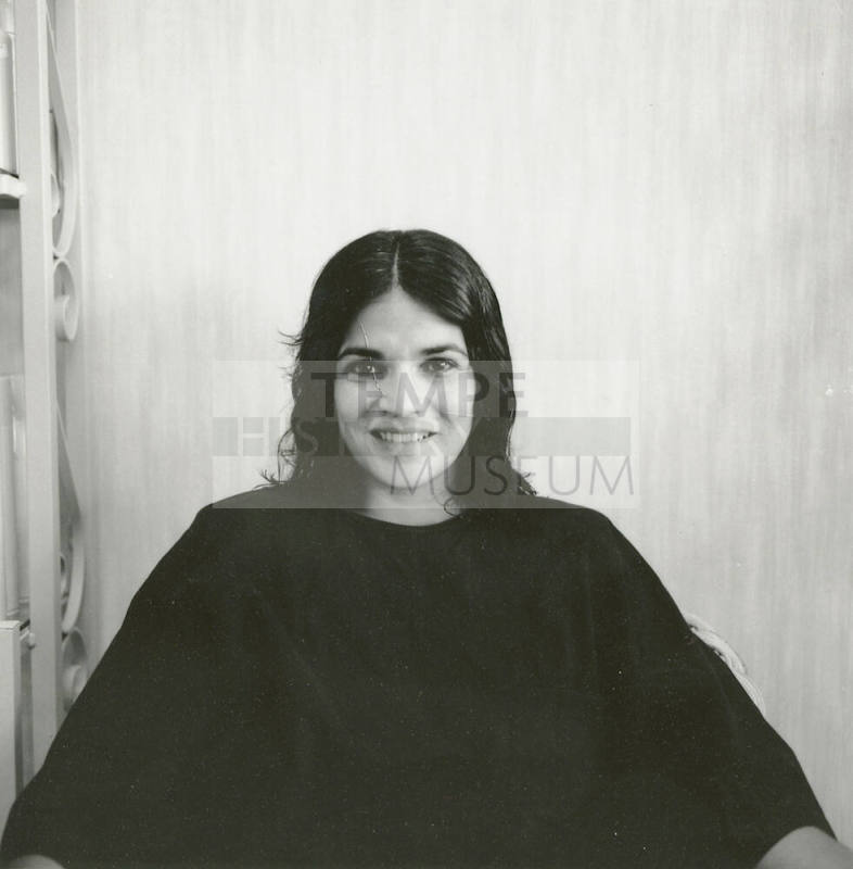 Unidentified woman posing for the camera at salon