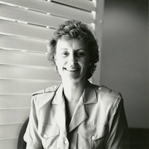 Woman looking at the camera.