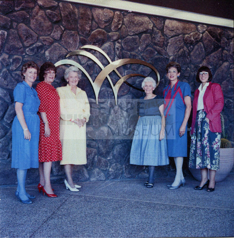 Group of women standing for a photoshoot. - October 5 1987