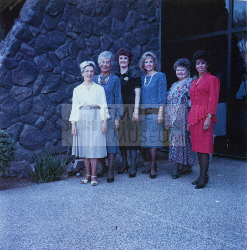 Group of women standing for a photoshoot. - October 5 1987