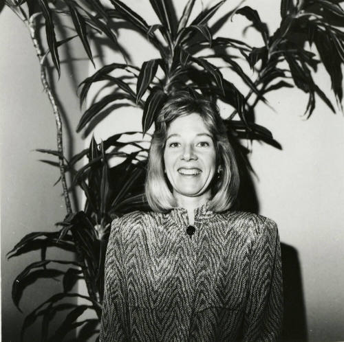 Woman staring at the camera.