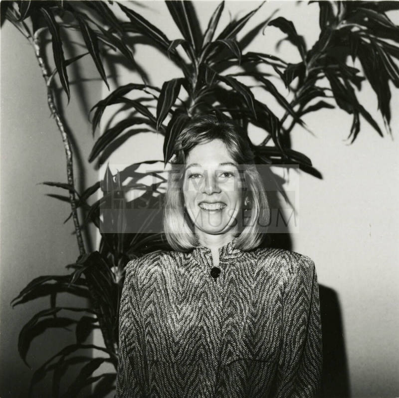 Woman staring at the camera.