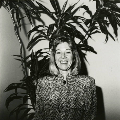 Woman staring at the camera.