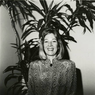 Woman staring at the camera.