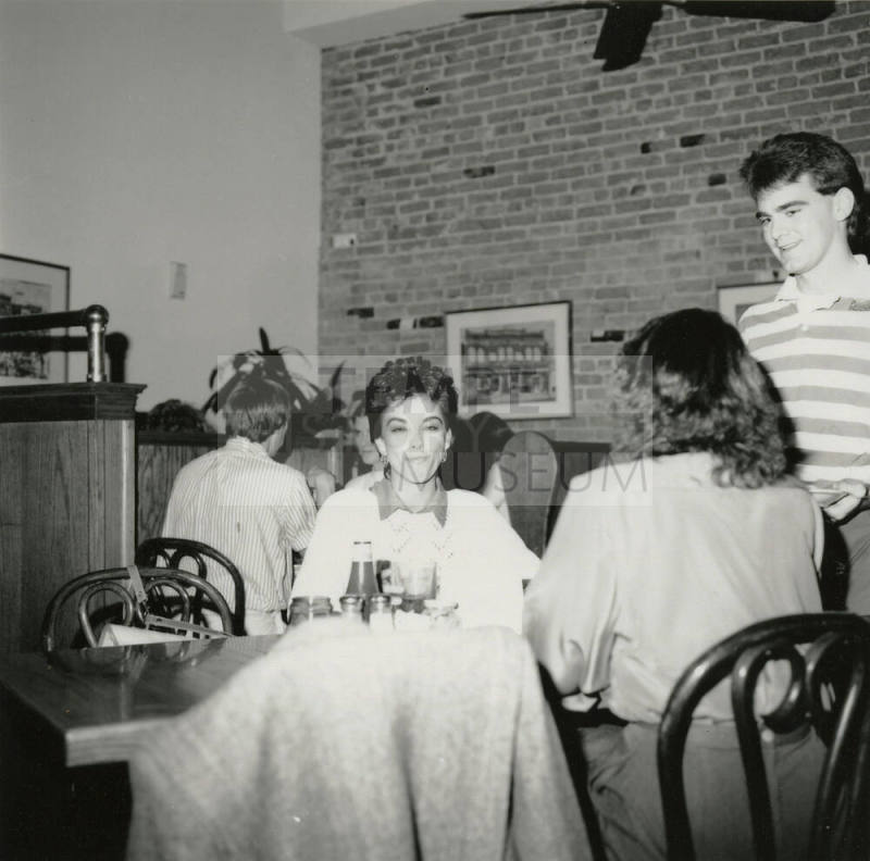 Unknown youths at a restaurant