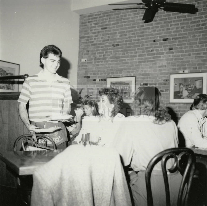 Unknown youths at a restaurant