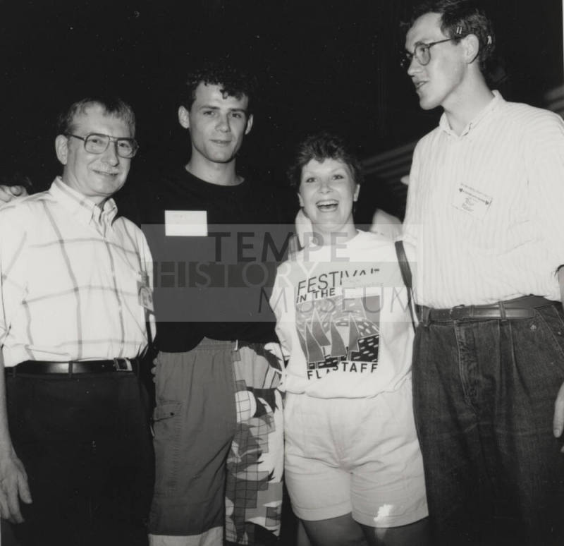 Sister City Student Picnic at Kiwanis Park. Pictured: Herb Paule (left) and Three Students