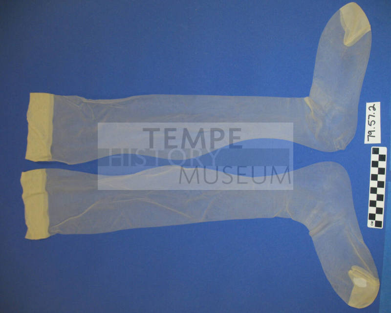 Pair of white silk stockings