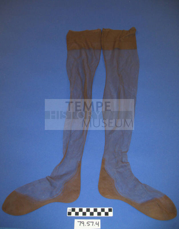 Pair of brown silk stockings