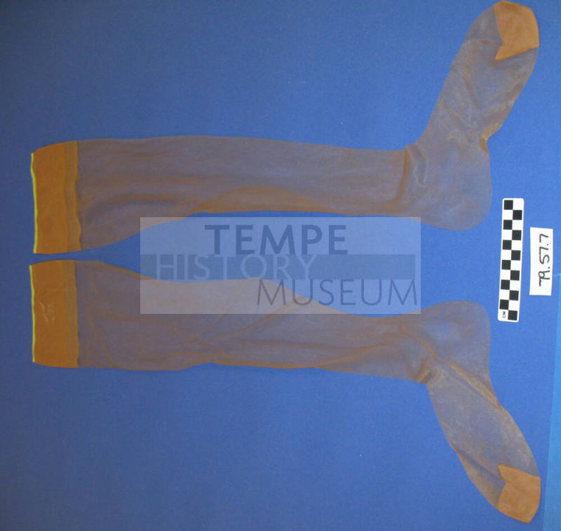 Pair of tan silk stockings