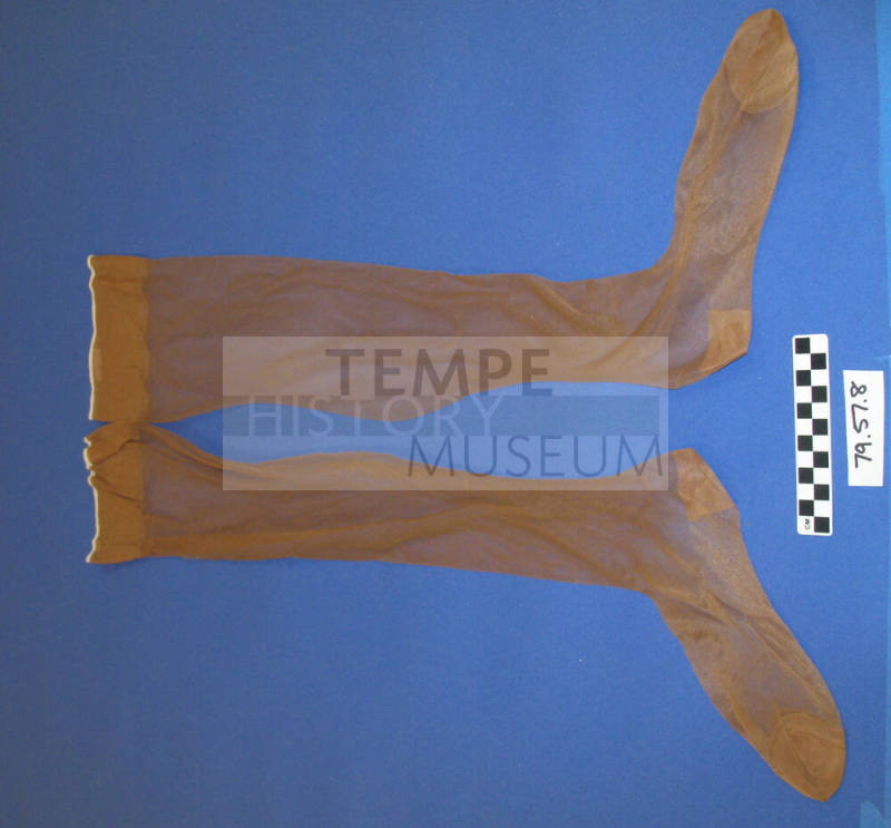 Pair of tan silk stockings