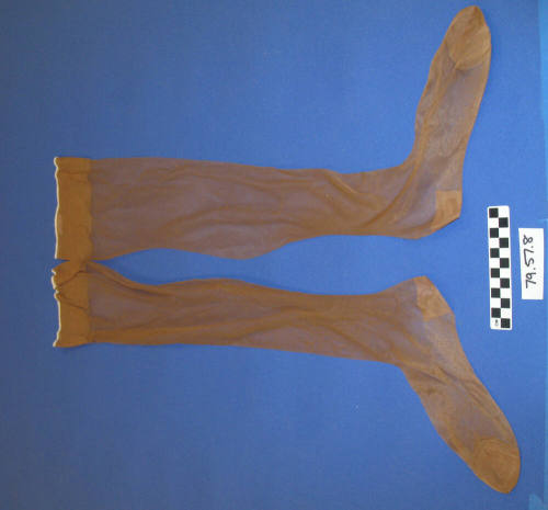 Pair of tan silk stockings