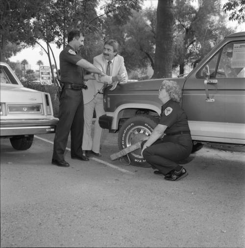 Officer Gary Guadagnino, Jerry Geiger, and Fern Haines