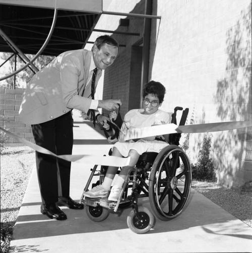 Dedication Center for Handicapped newly-remodeled First Street facility. Harry Mitchell and Andrea Mindiola