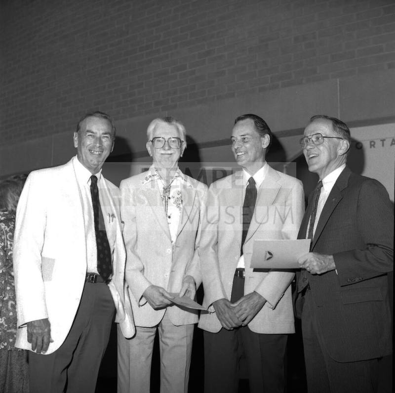 Gammage Auditorium 25th Anniversary- (L to R) Bill Ream, Don Dotts, Dr. Harry Wood, and Dr. William English