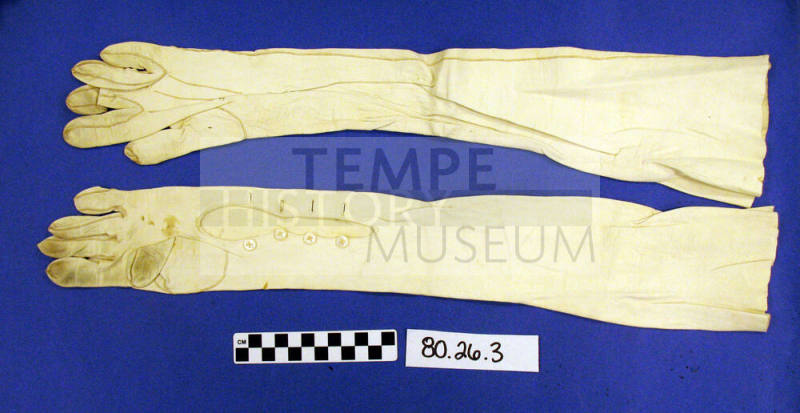 White elbow-length gloves