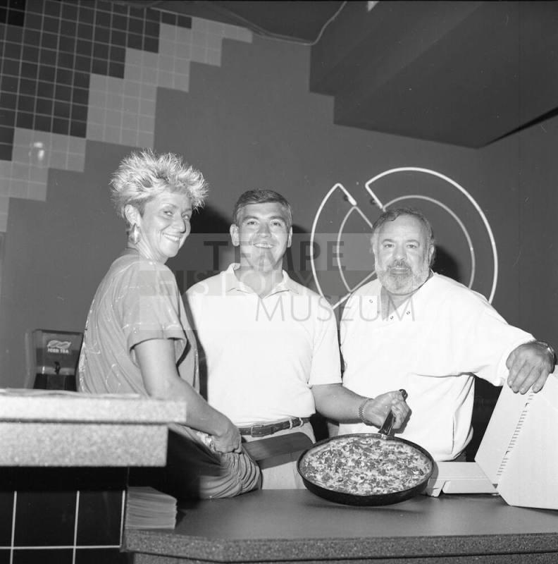 Pizza Doug Out Sharon and Doug Finney, Larry Stein