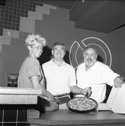 Pizza Doug Out Sharon and Doug Finney, Larry Stein