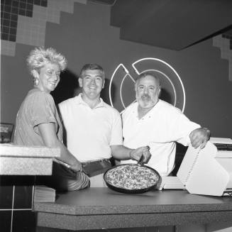 Pizza Doug Out Sharon and Doug Finney, Larry Stein