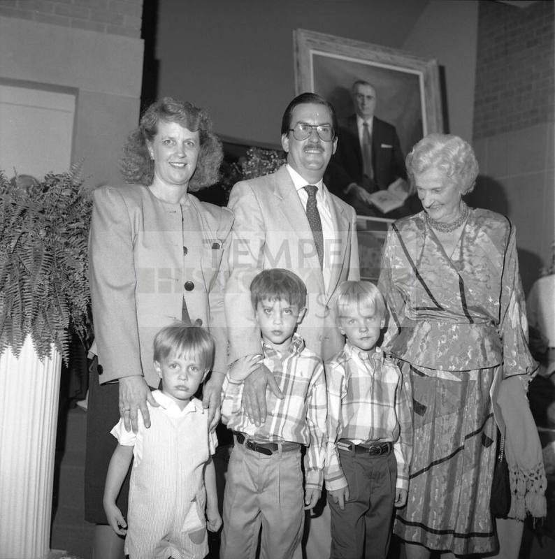25th Anniversary of Grady Gammage Auditorium (L to R) Karen Gammage, Grady Gammage Jr., Kay Gammage, (kids) Andrew, Matthew and Chris