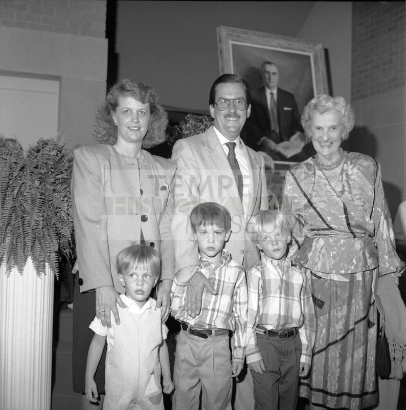 25th Anniversary of Grady Gammage Auditorium (L to R) Karen Gammage, Grady Gammage Jr., Kay Gammage, (kids) Andrew, Matthew and Chris