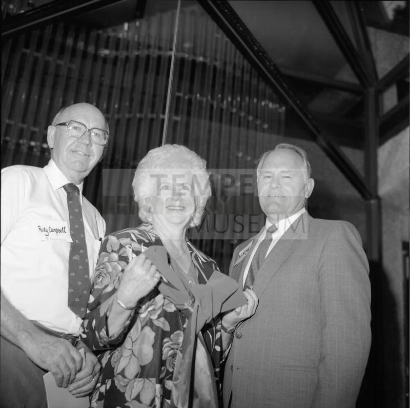 Tempe Council Chambers Dedicated (L to R) Rudy Campbell, Carol Smith, and Dale Shumway