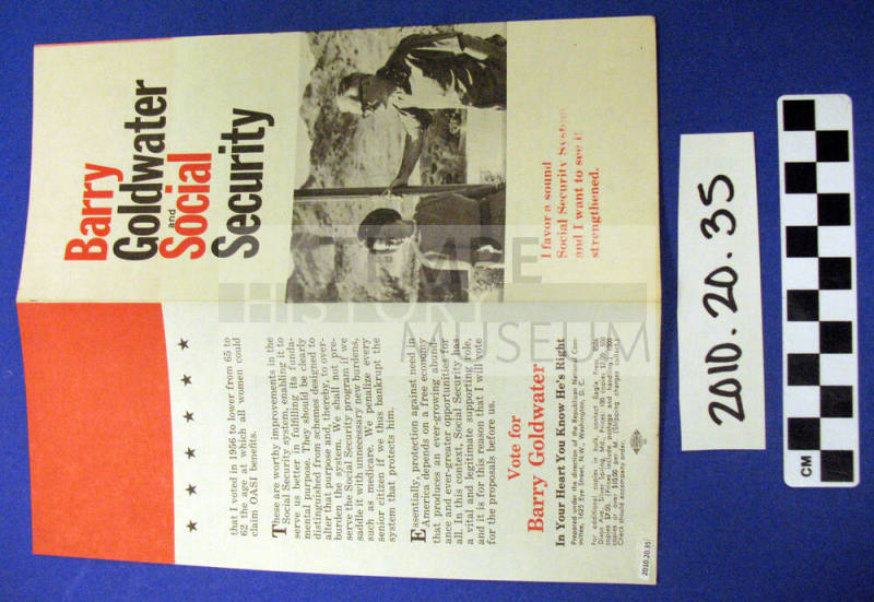 Political handbill brochure - Goldwater and Social Security