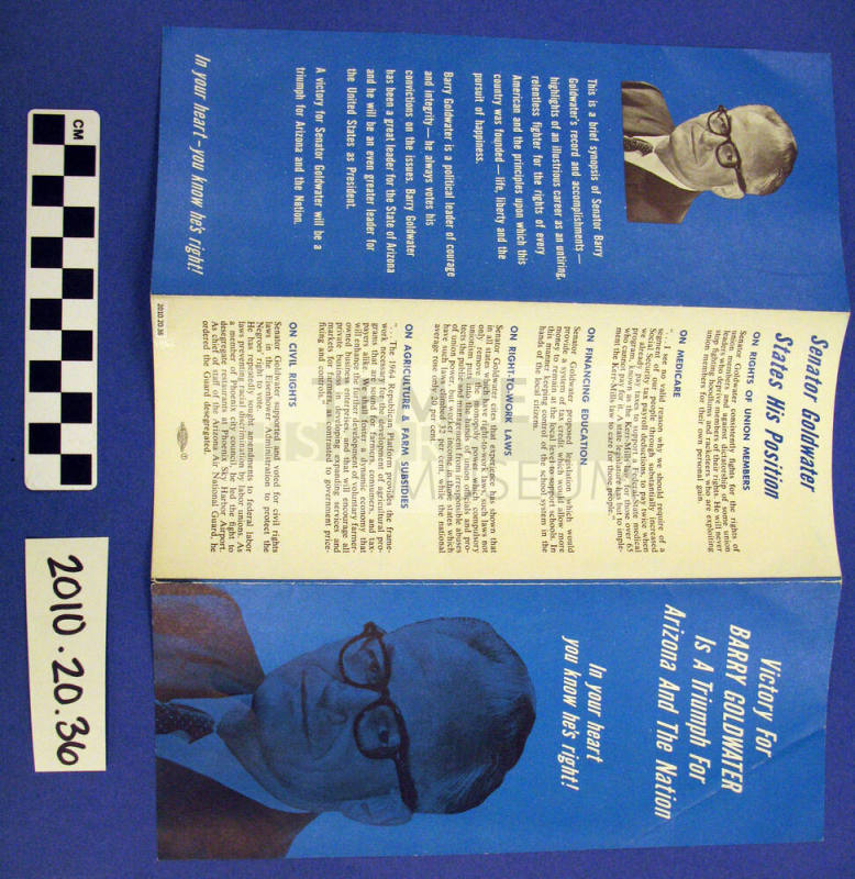 Political handbill brochure - Victory for Barry Goldwater