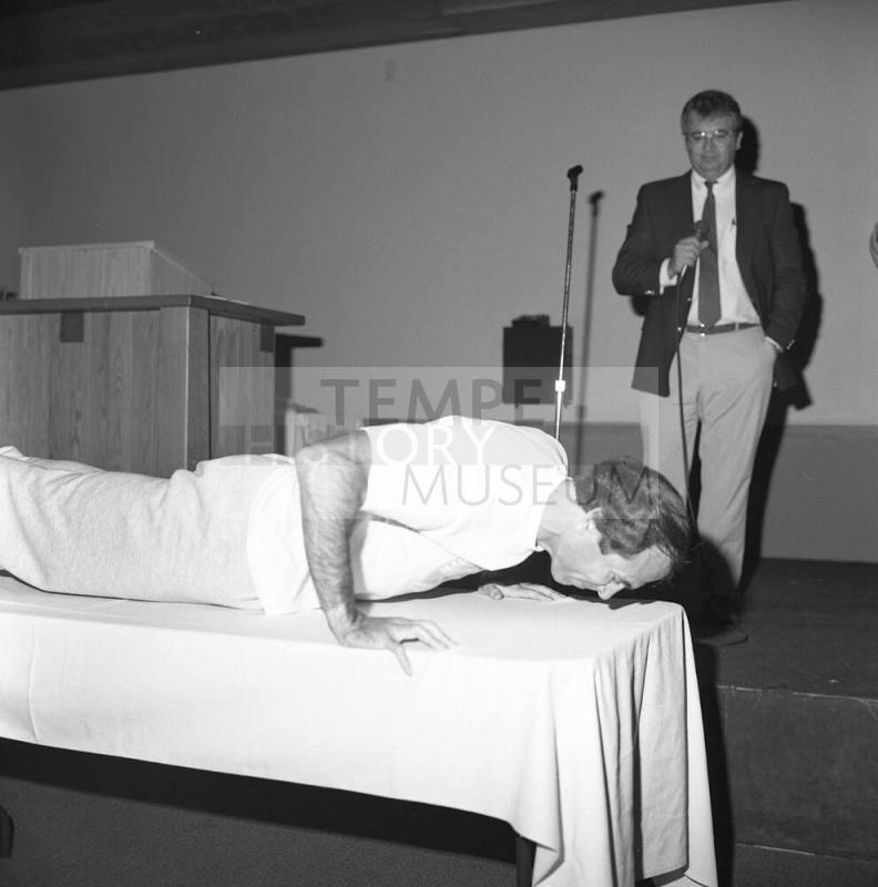 Crazy for the Cause, 100 Pushup Challenge with Dick Neuheisel counting