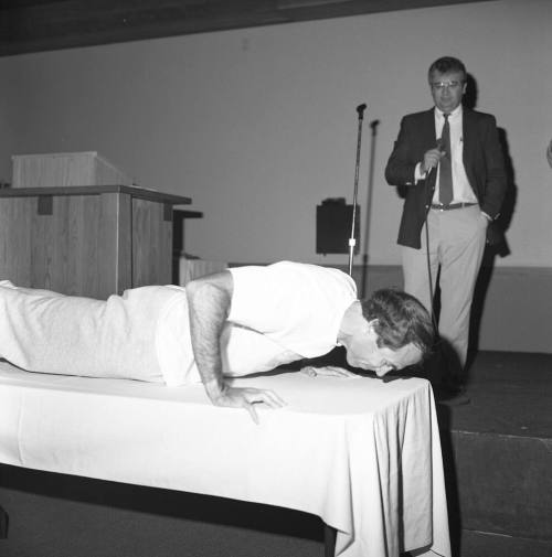Crazy for the Cause, 100 Pushup Challenge with Dick Neuheisel counting