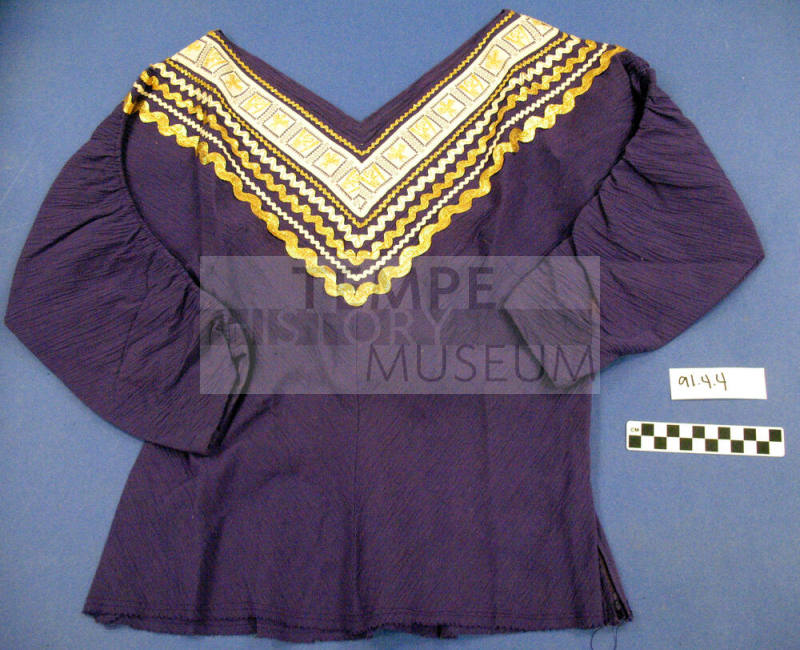 Purple Long Sleeve Embroided V-Neck Squaw Top and Skirt