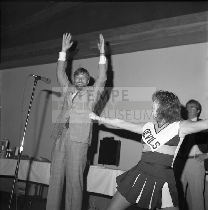 Crazy for the Cause, John Benton with a Sun Devil Cheerleader