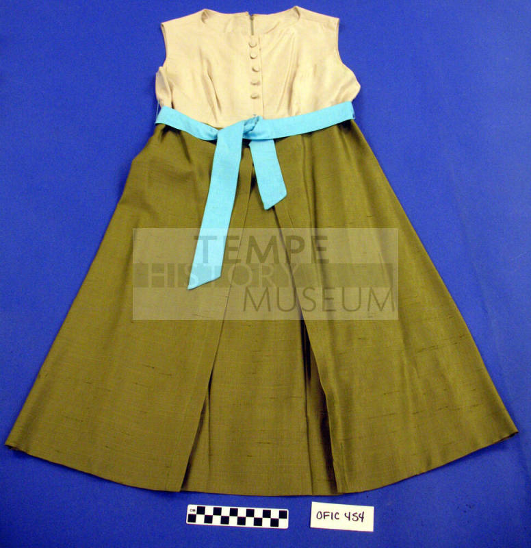 Cream, Military Green and Powder Blue Dress and Jacket