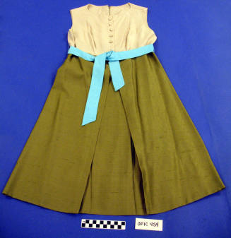 Cream, Military Green and Powder Blue Dress and Jacket