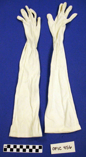 Elbow Length white gloves