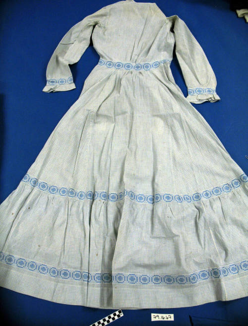 Blue and white dress