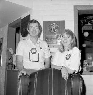 Rod Johnson, new president 1991-92 for Kiwanis Club of Tempe and first woman elected Linda Spears