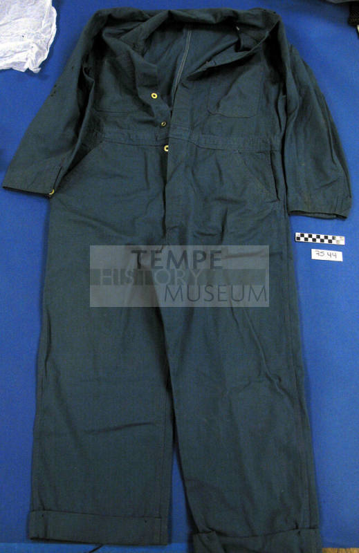 Blue denim coveralls
