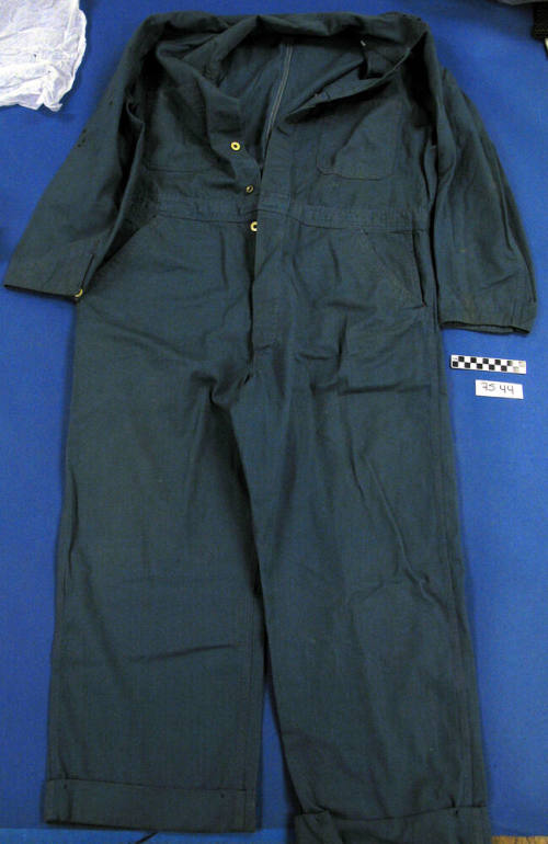 Blue denim coveralls