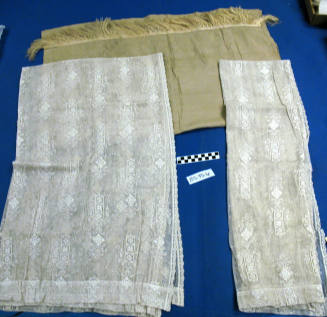 White lace blankets with Tan Fringe Sheets